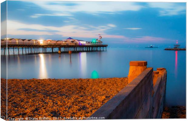Herne Bay Pier at Twilight Canvas Print by Diane Griffiths