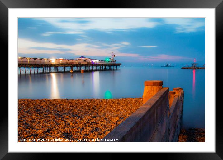 Herne Bay Pier at Twilight Framed Mounted Print by Diane Griffiths