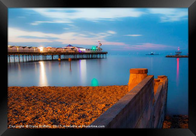 Herne Bay Pier at Twilight Framed Print by Diane Griffiths
