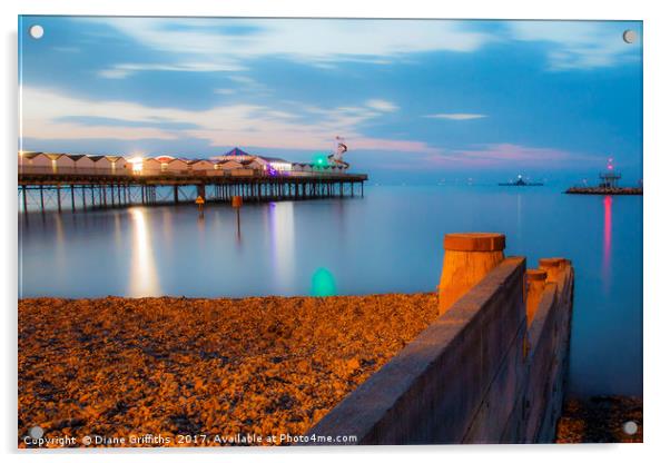 Herne Bay Pier at Twilight Acrylic by Diane Griffiths