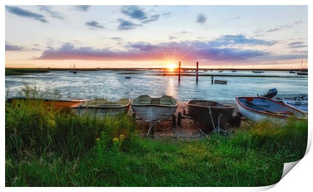 Sunset at the Staithe Print by Gary Pearson