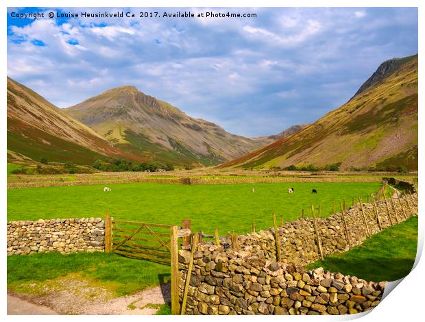 Wasdale Head and Great Gable, Lake District, Cumbr Print by Louise Heusinkveld