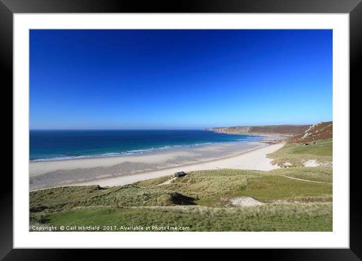 Sennen Cove in Cornwall, England. Framed Mounted Print by Carl Whitfield