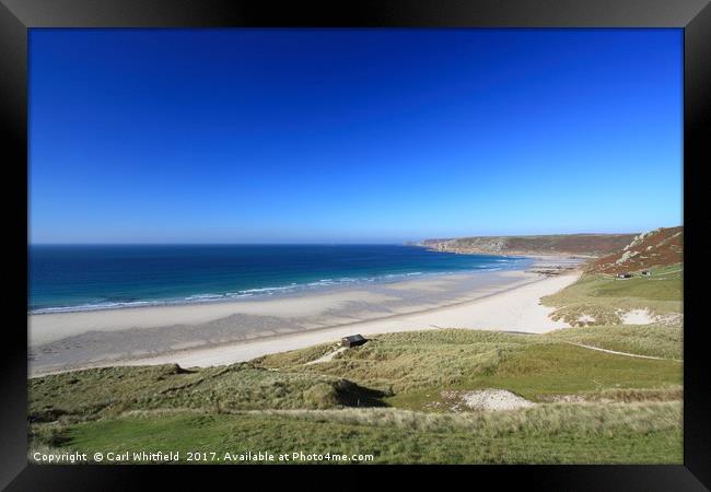 Sennen Cove in Cornwall, England. Framed Print by Carl Whitfield