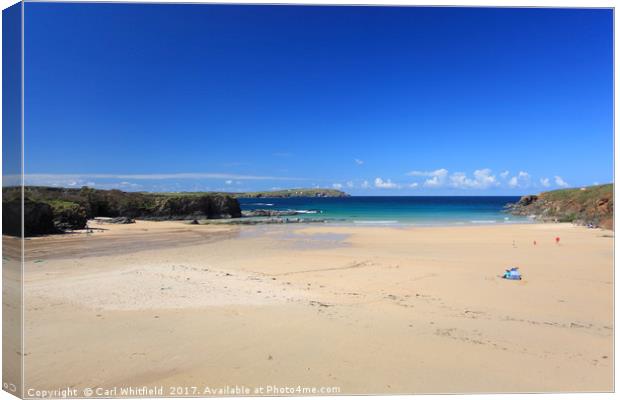 Trevone Bay in Cornwall, England. Canvas Print by Carl Whitfield