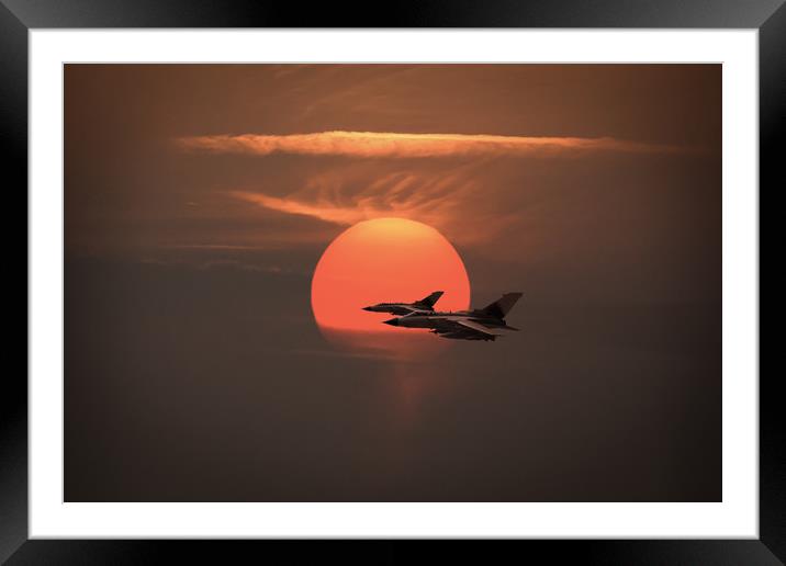Gulf War sunset departure Framed Mounted Print by Gary Eason