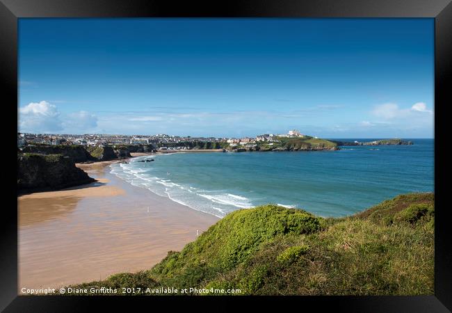 View over Newquay Framed Print by Diane Griffiths