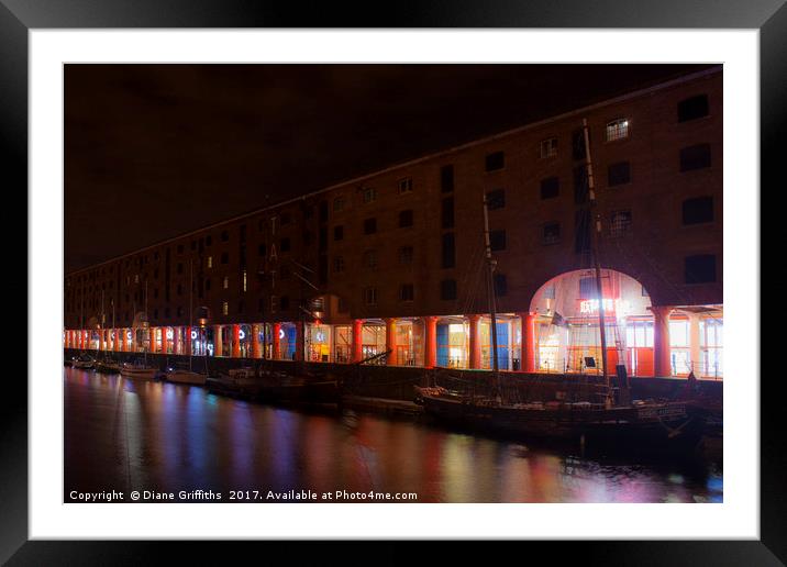 Royal Albert Dock and The Tate Gallery Framed Mounted Print by Diane Griffiths