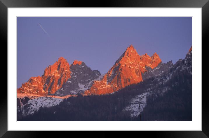 Twins Peaks Chamonix Framed Mounted Print by Andy Armitage