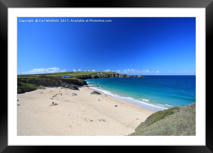 Mother Iveys Bay in Cornwall, England. Framed Mounted Print by Carl Whitfield