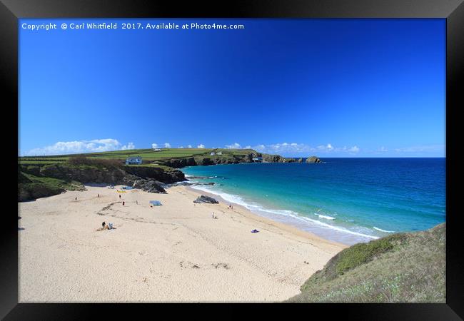 Mother Iveys Bay in Cornwall, England. Framed Print by Carl Whitfield