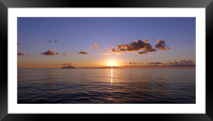     St. Lucia sunset Framed Mounted Print by Anthony Kellaway