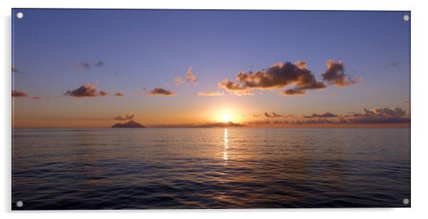     St. Lucia sunset Acrylic by Anthony Kellaway