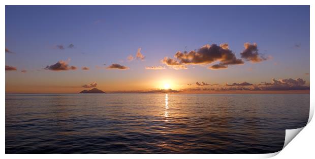     St. Lucia sunset Print by Anthony Kellaway