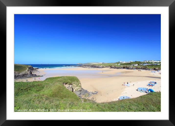 Treyarnon Bay in Cornwall, England. Framed Mounted Print by Carl Whitfield