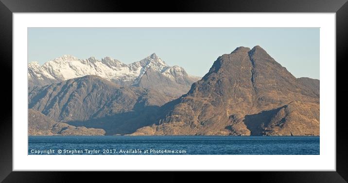 Cuillins Panorama Framed Mounted Print by Stephen Taylor