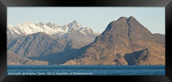 Cuillins Panorama Framed Print by Stephen Taylor