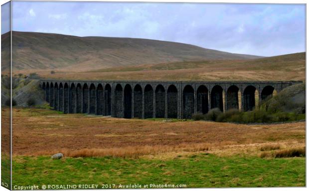 "TRAIN APPROACHING ON RIBBLEHEAD VIADUCT" Canvas Print by ROS RIDLEY