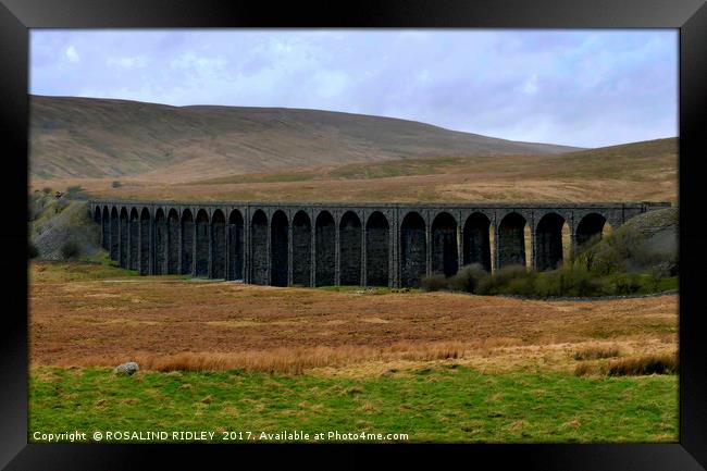 "TRAIN APPROACHING ON RIBBLEHEAD VIADUCT" Framed Print by ROS RIDLEY