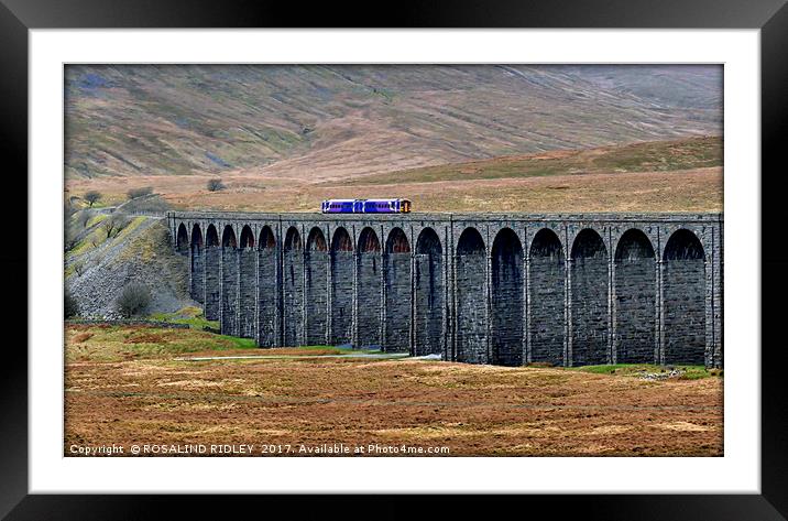 "TRAIN ON RIBBLEHEAD VIADUCT" Framed Mounted Print by ROS RIDLEY