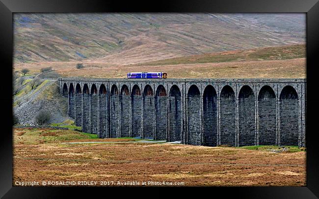 "TRAIN ON RIBBLEHEAD VIADUCT" Framed Print by ROS RIDLEY