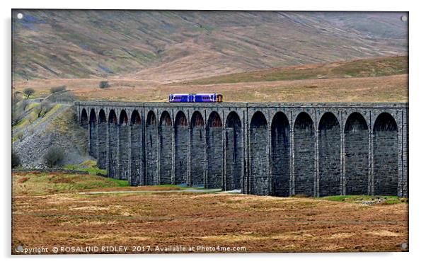 "TRAIN ON RIBBLEHEAD VIADUCT" Acrylic by ROS RIDLEY