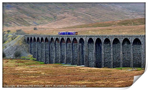 "TRAIN ON RIBBLEHEAD VIADUCT" Print by ROS RIDLEY