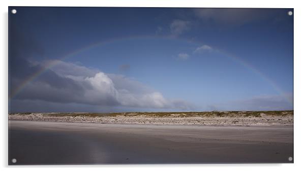 Rainbow over beach Acrylic by Paul Davis