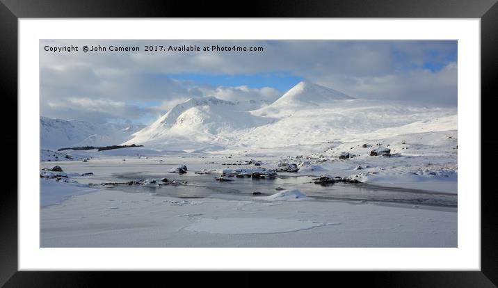 Meall a'Bhuiridh in winter. Framed Mounted Print by John Cameron