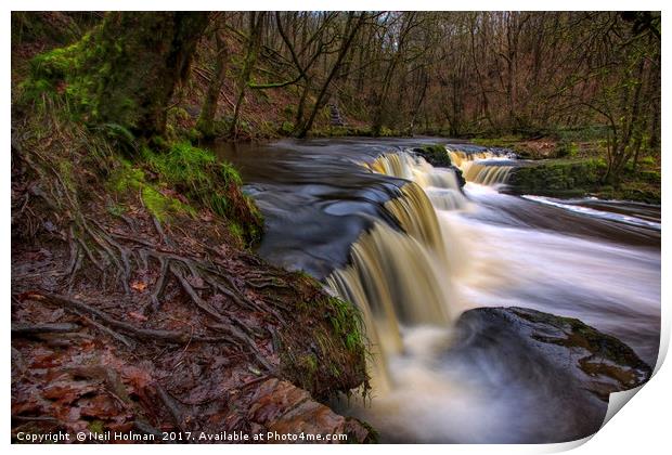 Pontneddfechan Waterfall  Print by Neil Holman