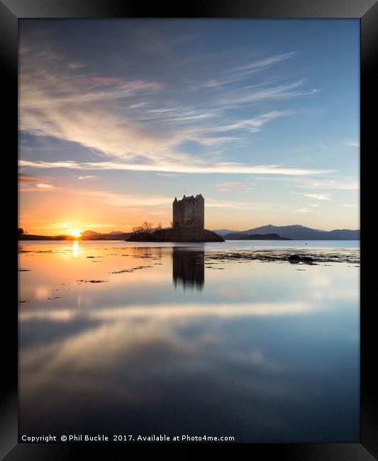 Castle Stalker Sunset Framed Print by Phil Buckle