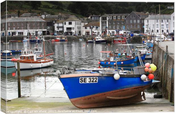 Mevagissey Harbour in Cornwall, England. Canvas Print by Carl Whitfield