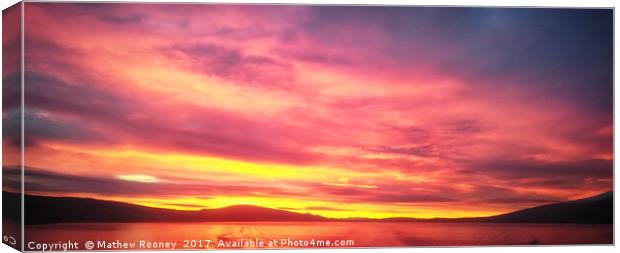 Majestic Sunrise over the Isle of Tiree Canvas Print by Mathew Rooney