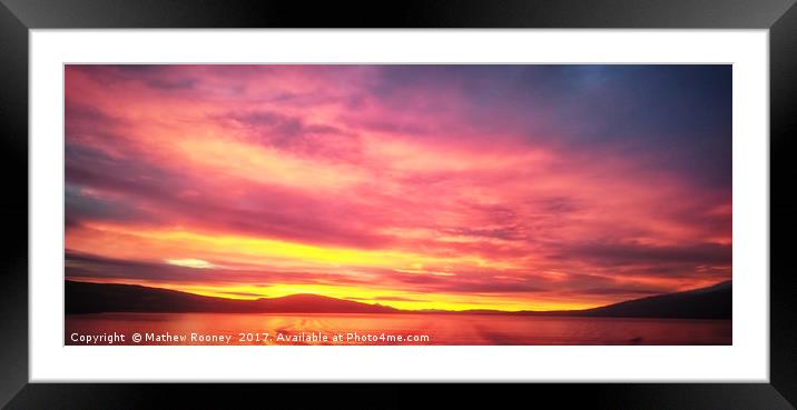 Majestic Sunrise over the Isle of Tiree Framed Mounted Print by Mathew Rooney