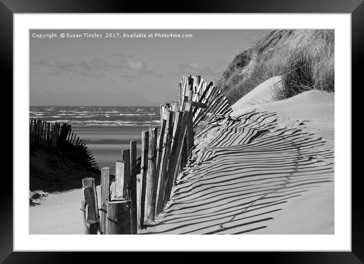Formby beach shadows Framed Mounted Print by Susan Tinsley