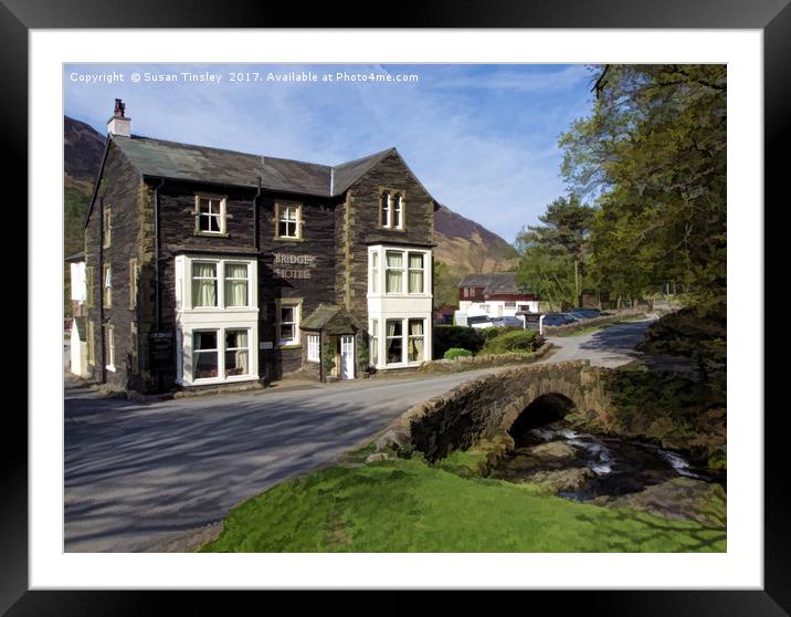 Buttermere's Bridge Hotel Framed Mounted Print by Susan Tinsley