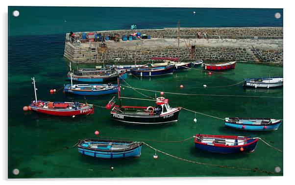 Coverack Habour - Cornwall Acrylic by Pete Hemington