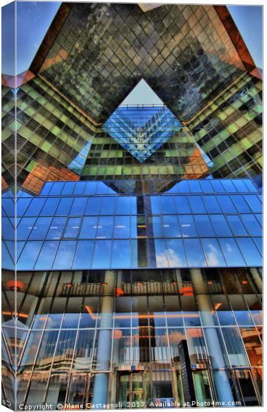 Architecture In glass Canvas Print by Marie Castagnoli