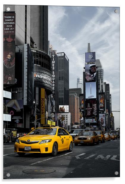 Yellow cab Acrylic by John Hall