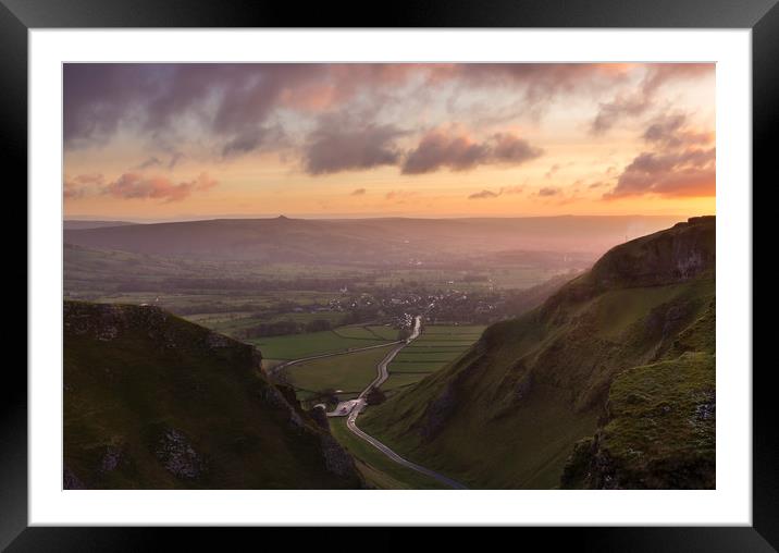 Winnats Pass Dawn Framed Mounted Print by Matt Cottam