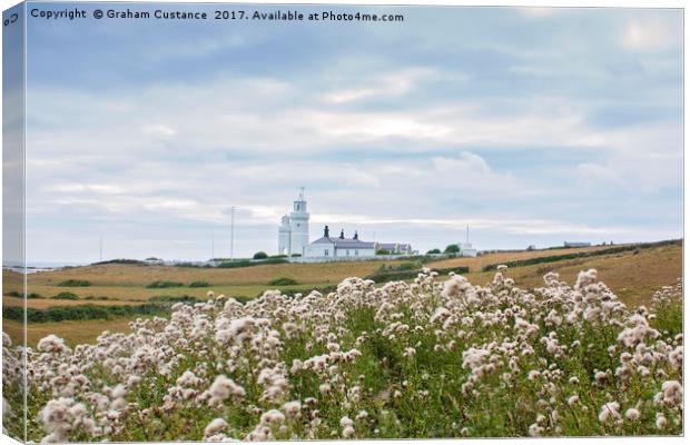 St Catherine Lighthouse, Isle of Wight Canvas Print by Graham Custance