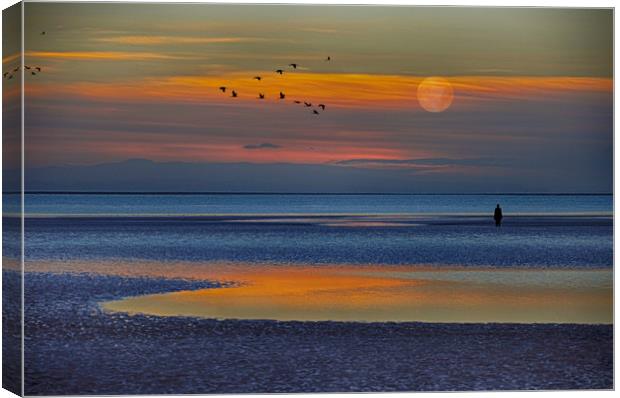 another place at sunset Canvas Print by sue davies