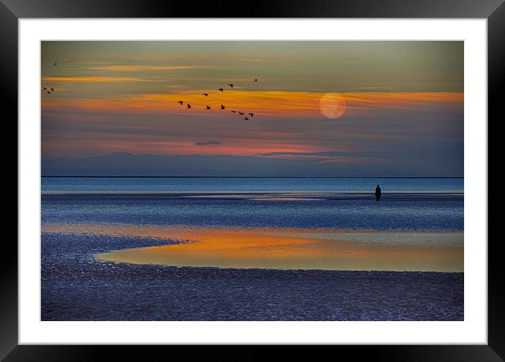 another place at sunset Framed Mounted Print by sue davies