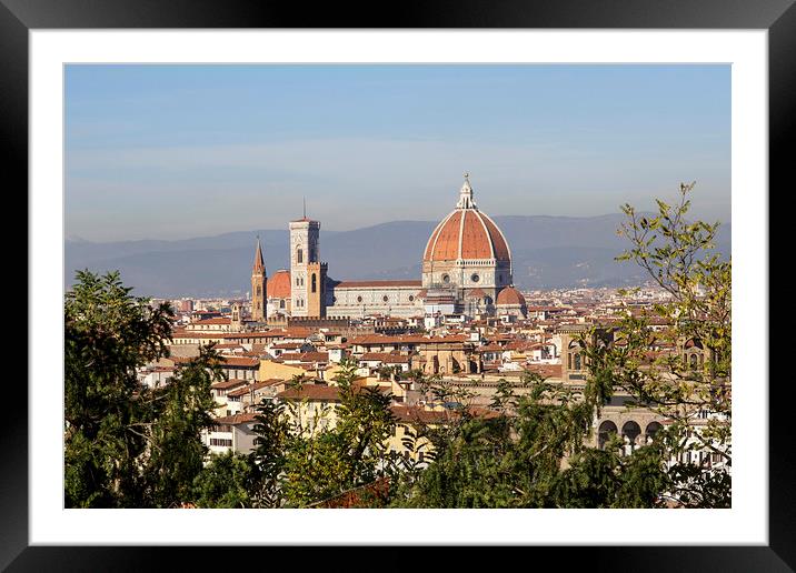 The Duomo di Santa Maria del Flore in Florence.  Framed Mounted Print by Jackie Davies