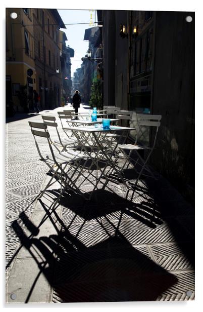Street Cafe in Firenze Acrylic by Jackie Davies