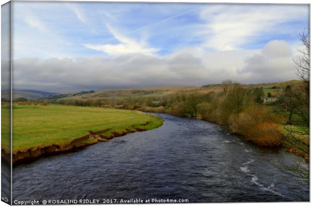 "LOVELY SKIES OVER THE RIVER WHARFE AT KILNSEY" Canvas Print by ROS RIDLEY