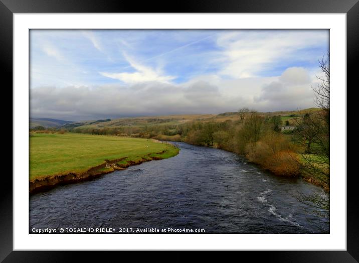 "LOVELY SKIES OVER THE RIVER WHARFE AT KILNSEY" Framed Mounted Print by ROS RIDLEY