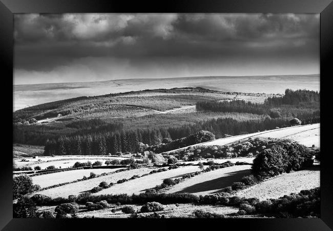 Dartmoor Rolling Hills Framed Print by Daugirdas Racys