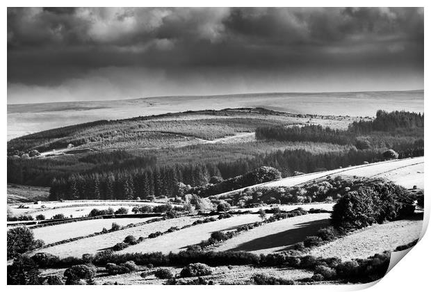 Dartmoor Rolling Hills Print by Daugirdas Racys