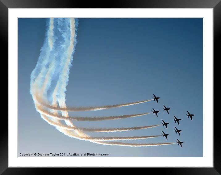 Red Arrows in Jeddah 01 Framed Mounted Print by Graham Taylor